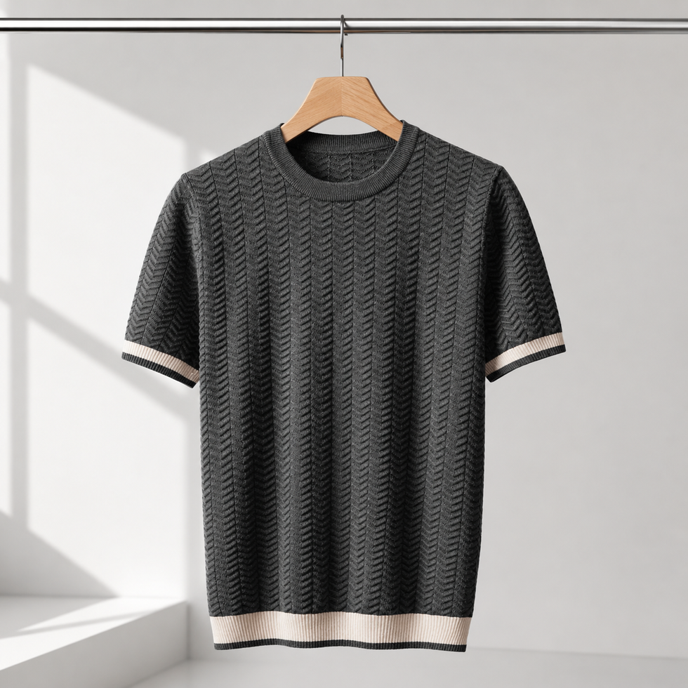 Reagan | Knit Pullover Textured Short Sleeve Crew Neck