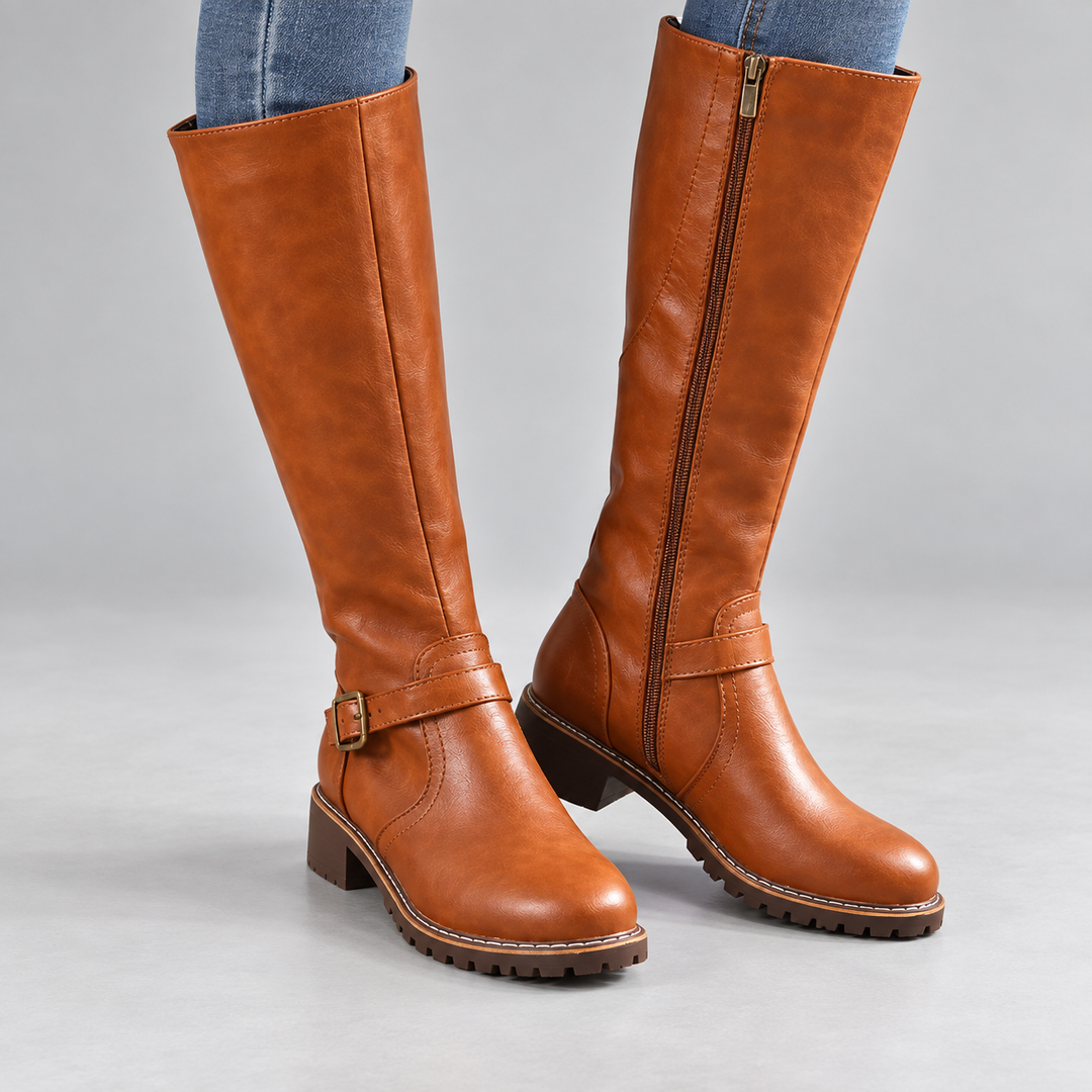 Bernardino | Tall Riding-Style Boots with Buckle Straps