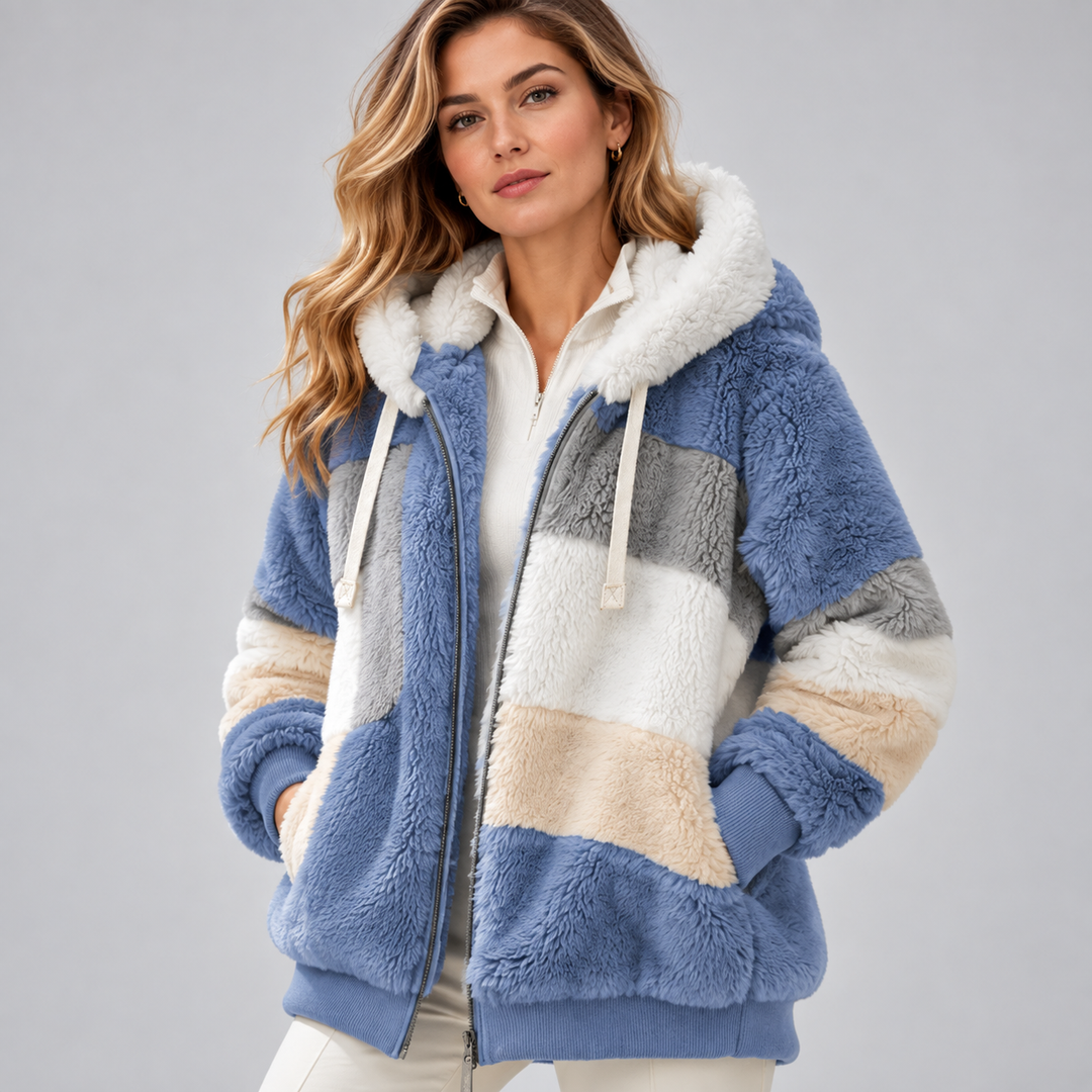 Mafalda | Hooded Plush Jacket with Zipper