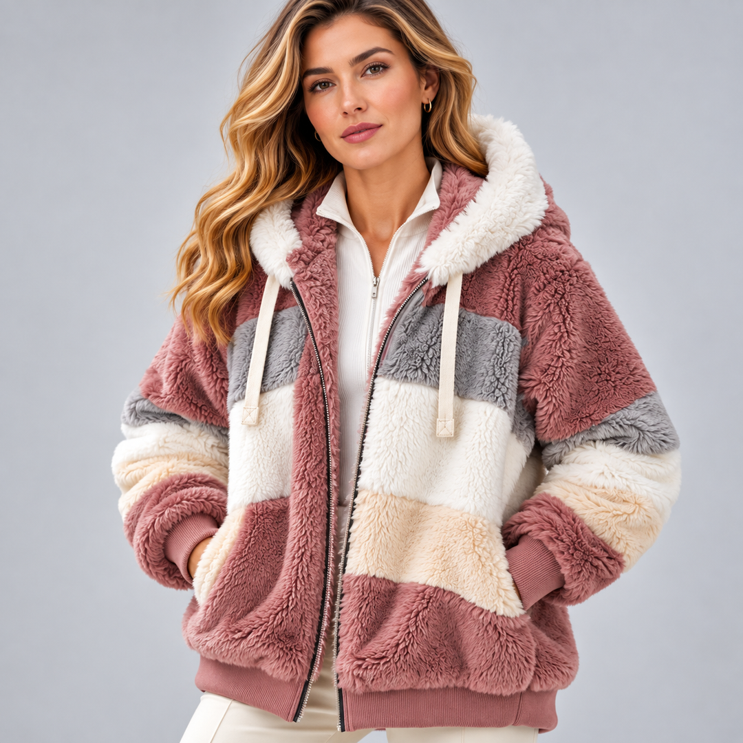 Mafalda | Hooded Plush Jacket with Zipper