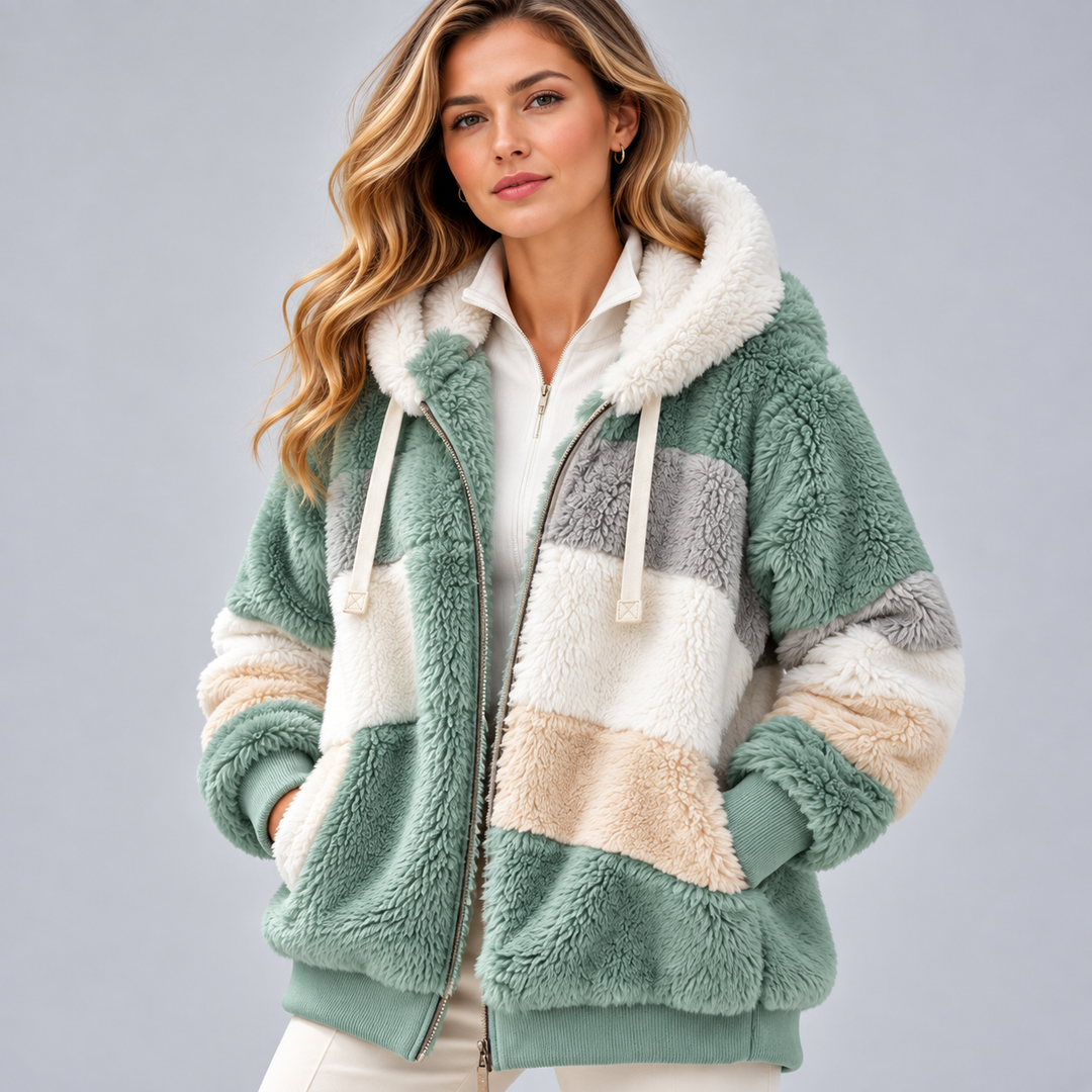 Mafalda | Hooded Plush Jacket with Zipper