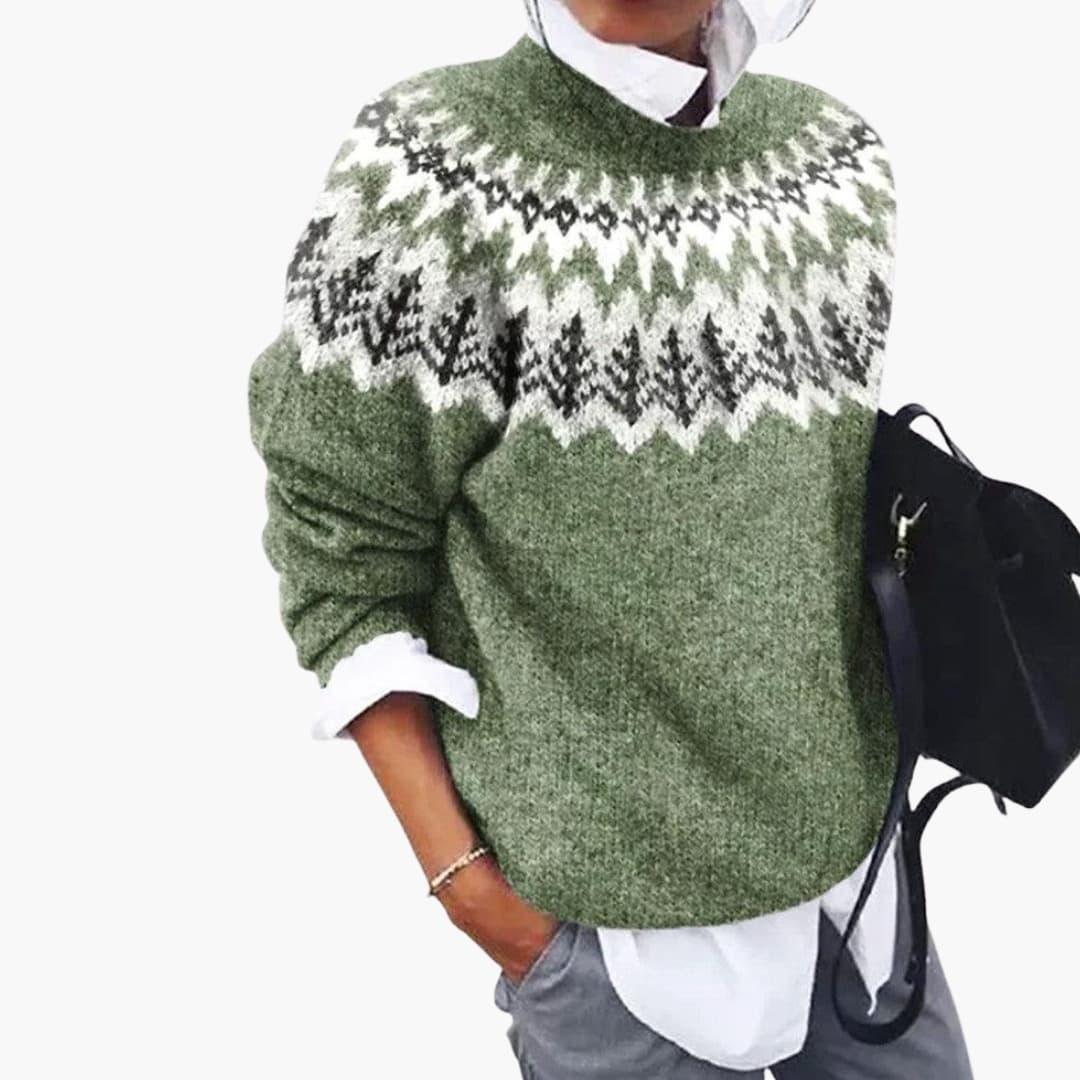 Winifred | Crewneck Jumper with Fair Isle Pattern