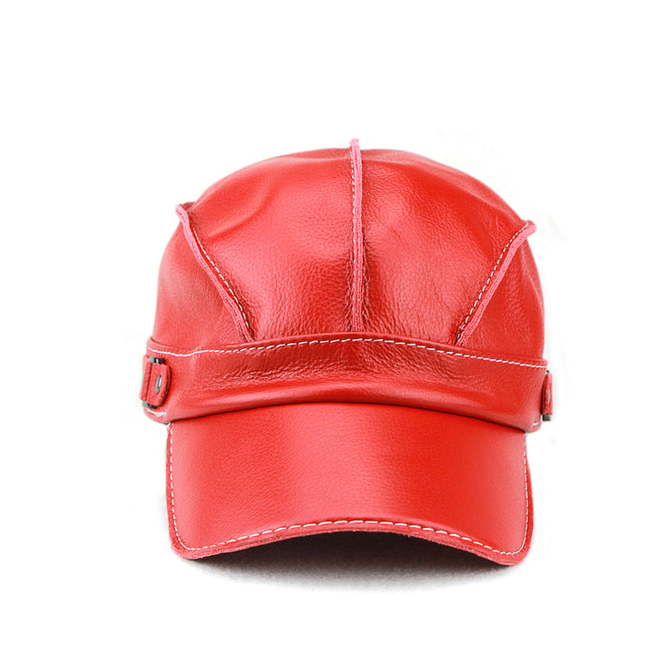 Zhak | Faux Leather Contrast Stitch Cap