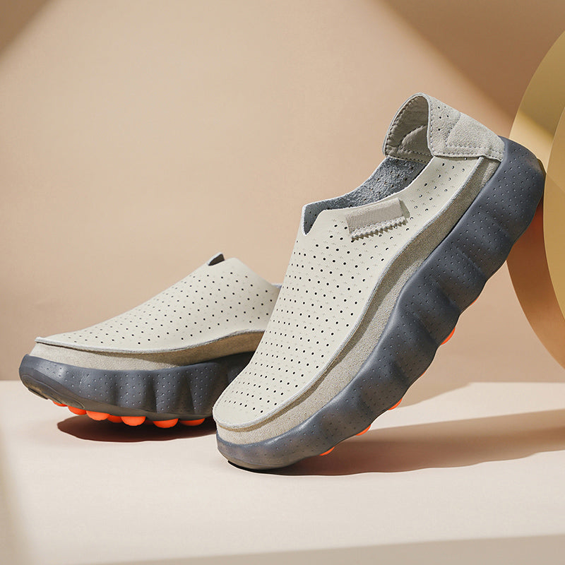Sameth | Slip On Shoes with Perforated Panelled Uppers