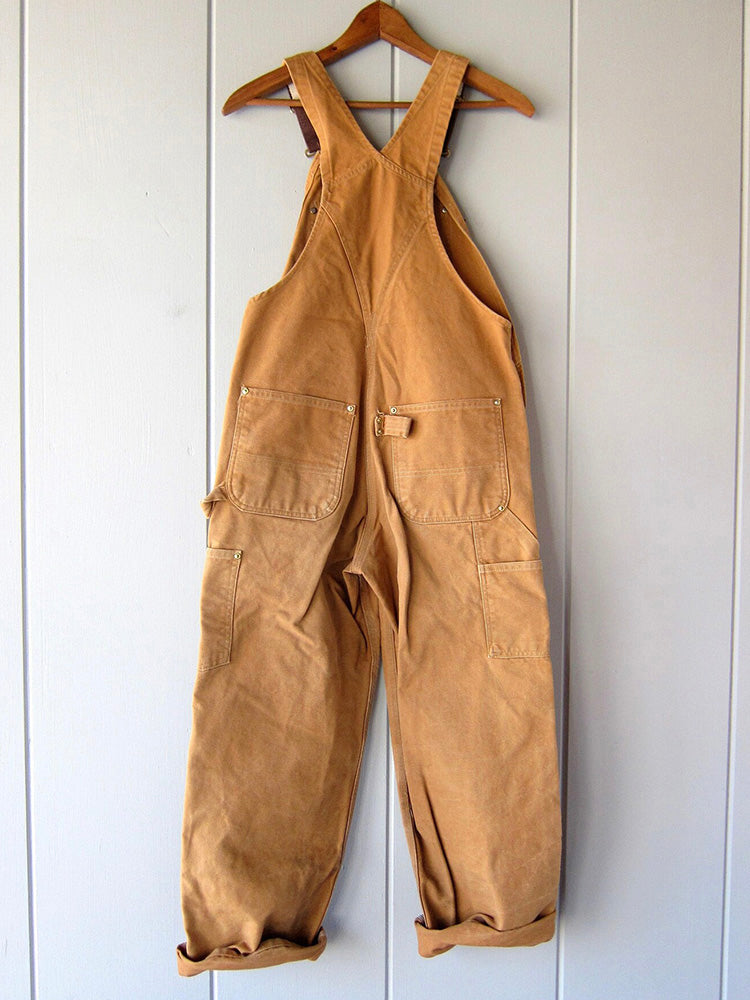Damaris | Canvas Bib Wide Leg Dungarees