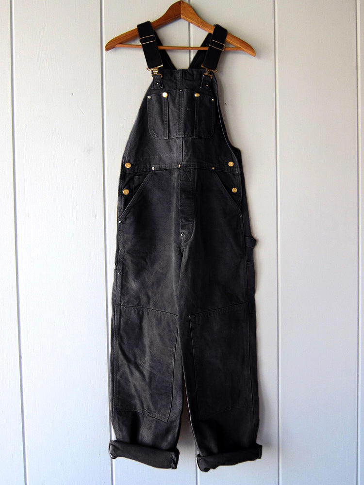 Damaris | Canvas Bib Wide Leg Dungarees