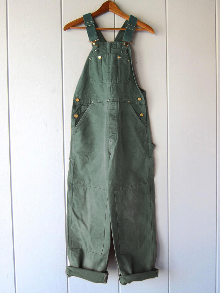 Damaris | Canvas Bib Wide Leg Dungarees