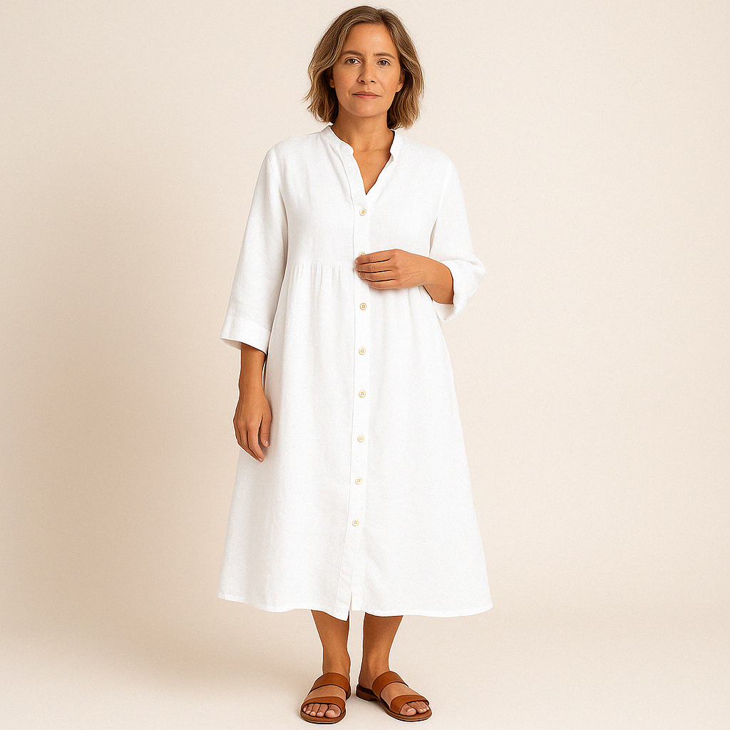 Johana | Button Front Midi Shirt Dress