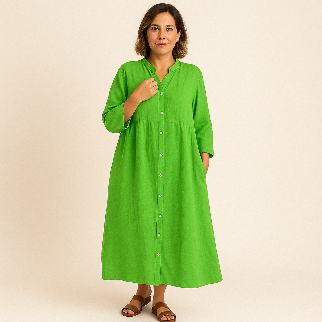 Johana | Button Front Midi Shirt Dress