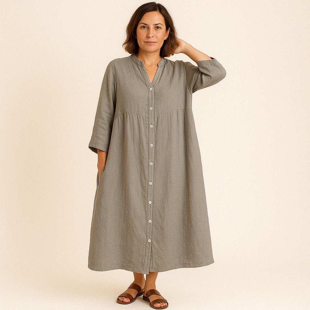 Johana | Button Front Midi Shirt Dress
