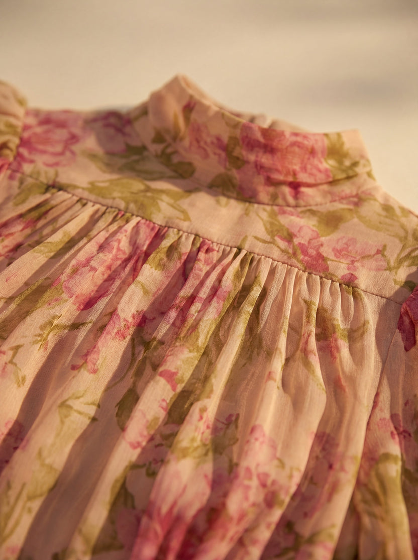 Rimina | Floral Puff Sleeve Wedding Guest Dress