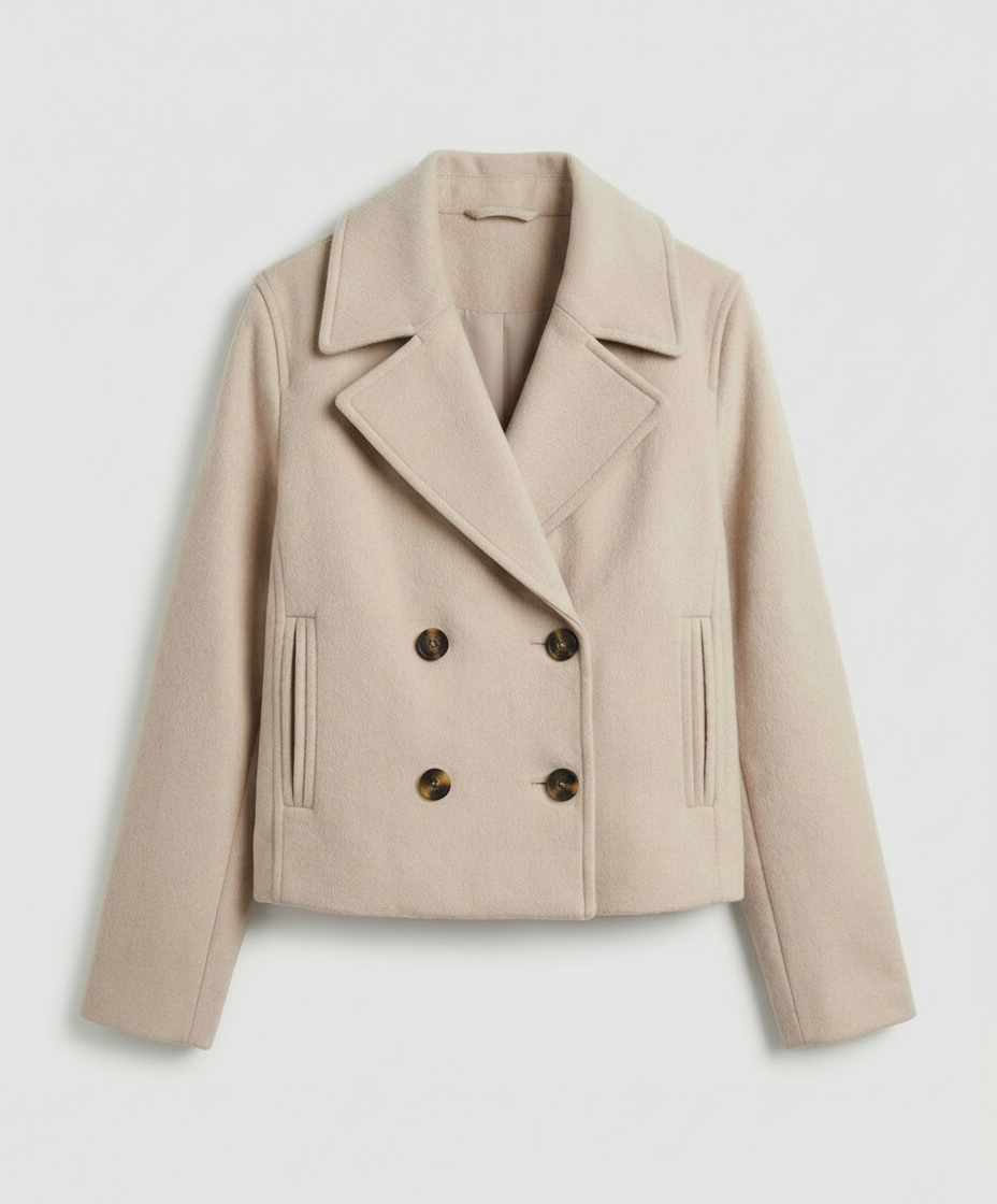 Lorraine | Double-Breasted Cropped Jacket with Lapels