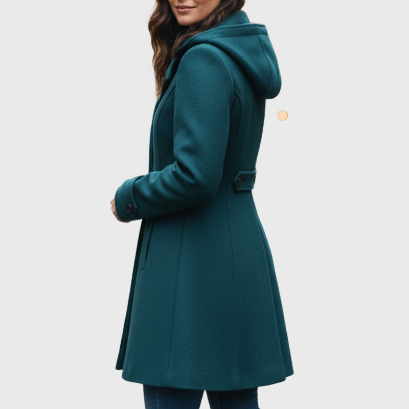 Mariel | Hooded Double-Breasted A-Line Coat