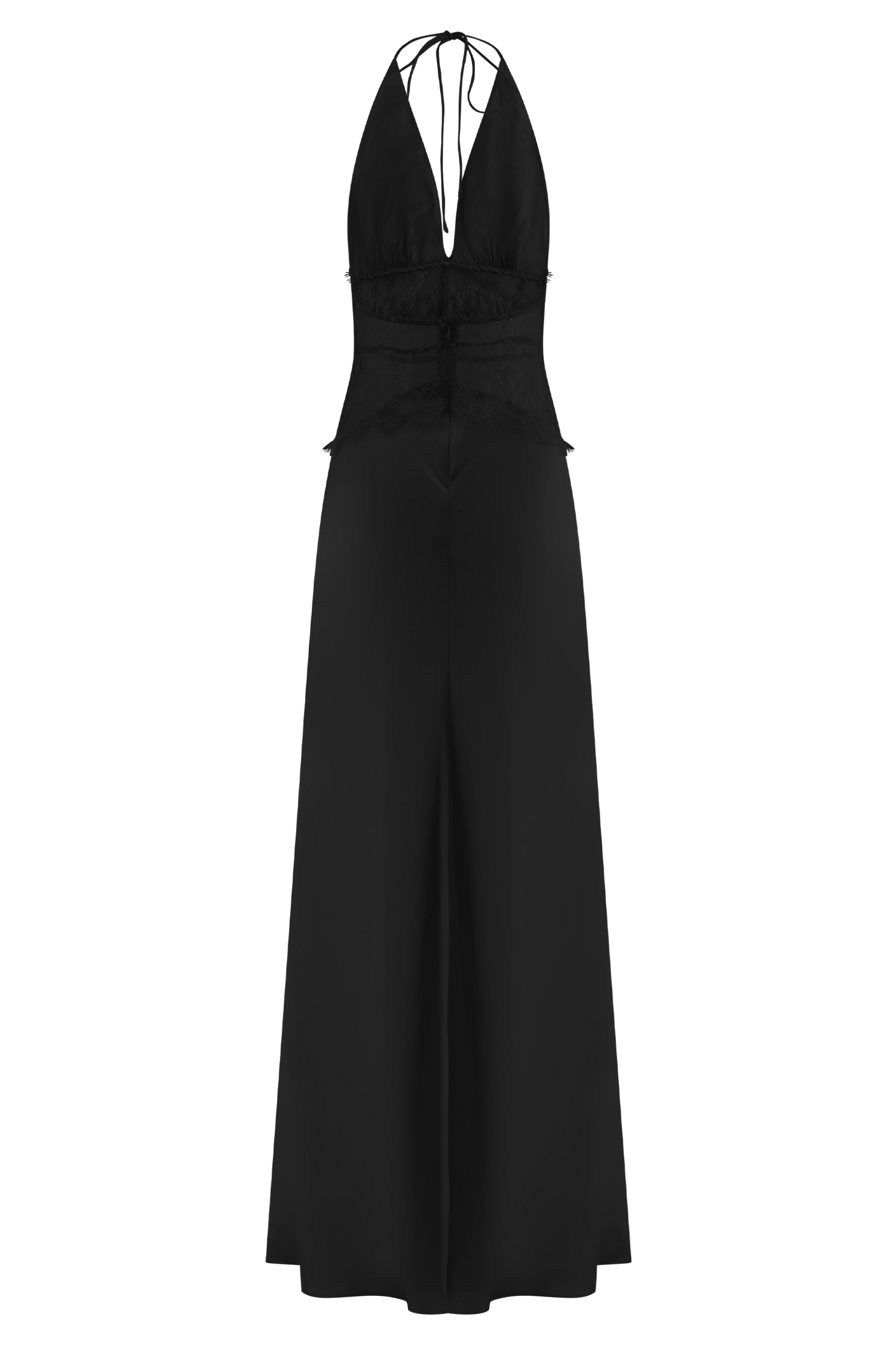 Mayreen | Black Halterneck Lace Maxi Dress