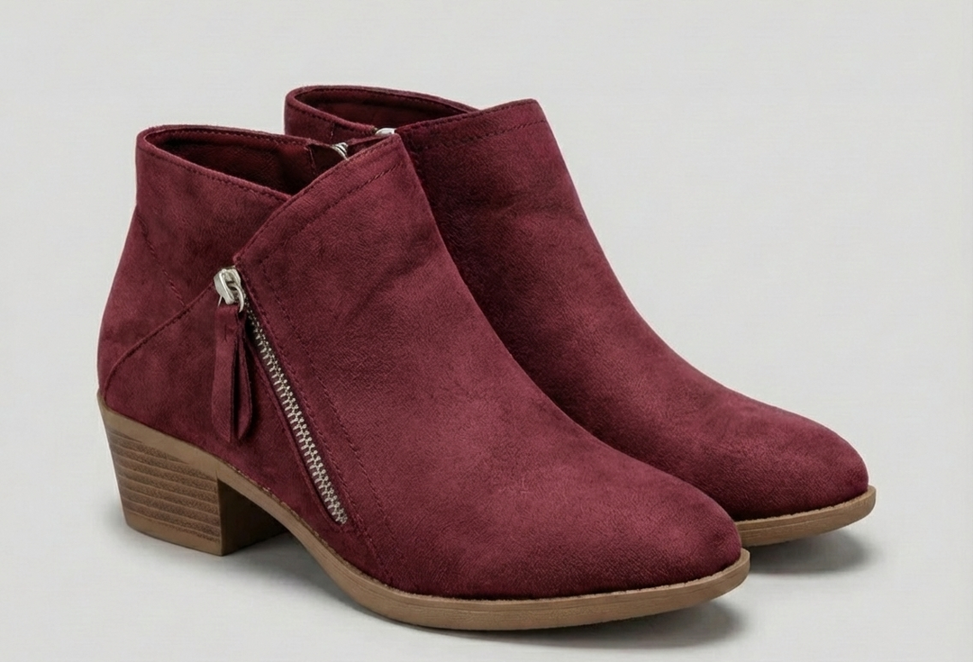 Arely | Ankle Boots with Side Zipper and Block Heel