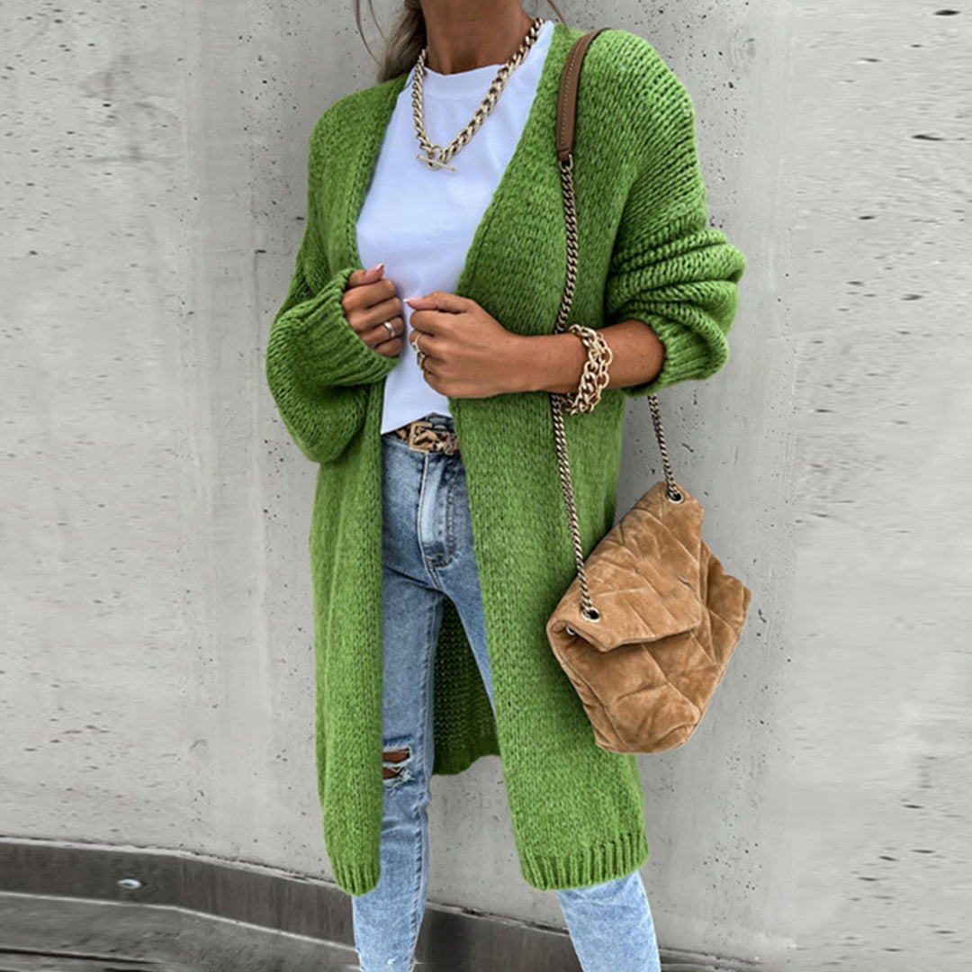 Lois | Longline Knit Cardigan with Open Front