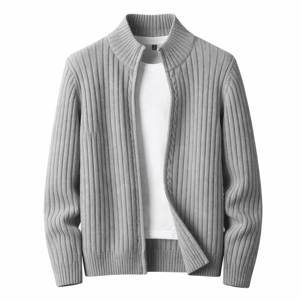 Danial | Long Sleeve Ribbed Knit Cardigan