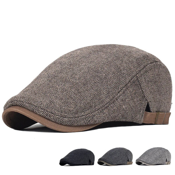 Imre - Herringbone Flat Cap Adjustable Fit
