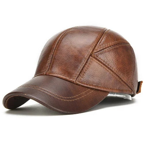 Lunabloom-baseball-cap-with-paneled-crown-and-buckle | Leather-Look Baseball Cap with Curved Brim