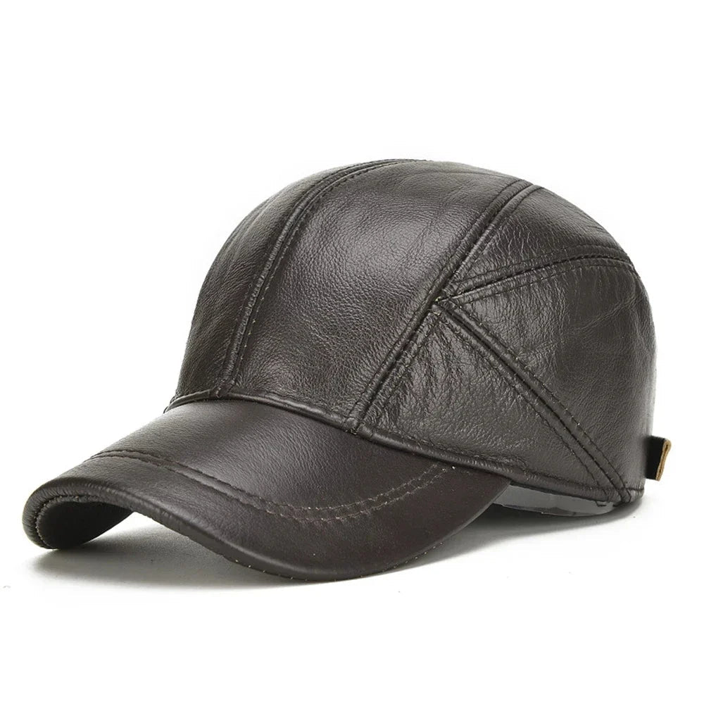 Lunabloom-baseball-cap-with-paneled-crown-and-buckle | Leather-Look Baseball Cap with Curved Brim
