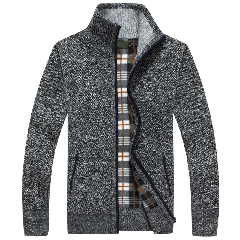 Celeste | Zip-Up Jumper with Stand Collar and Plaid Lining