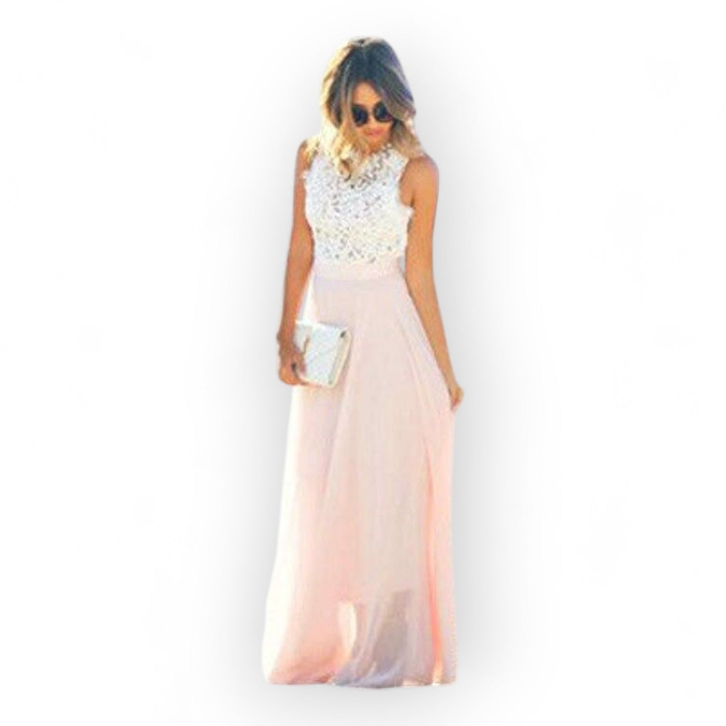 Siegrid | Sleeveless Lace Bodice Maxi Dress