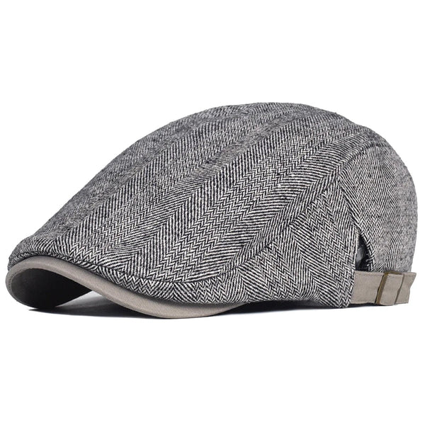 Imre - Herringbone Flat Cap Adjustable Fit