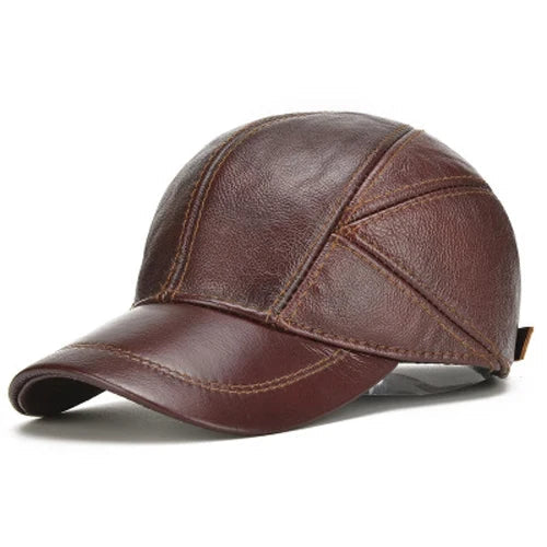 Lunabloom-baseball-cap-with-paneled-crown-and-buckle | Leather-Look Baseball Cap with Curved Brim