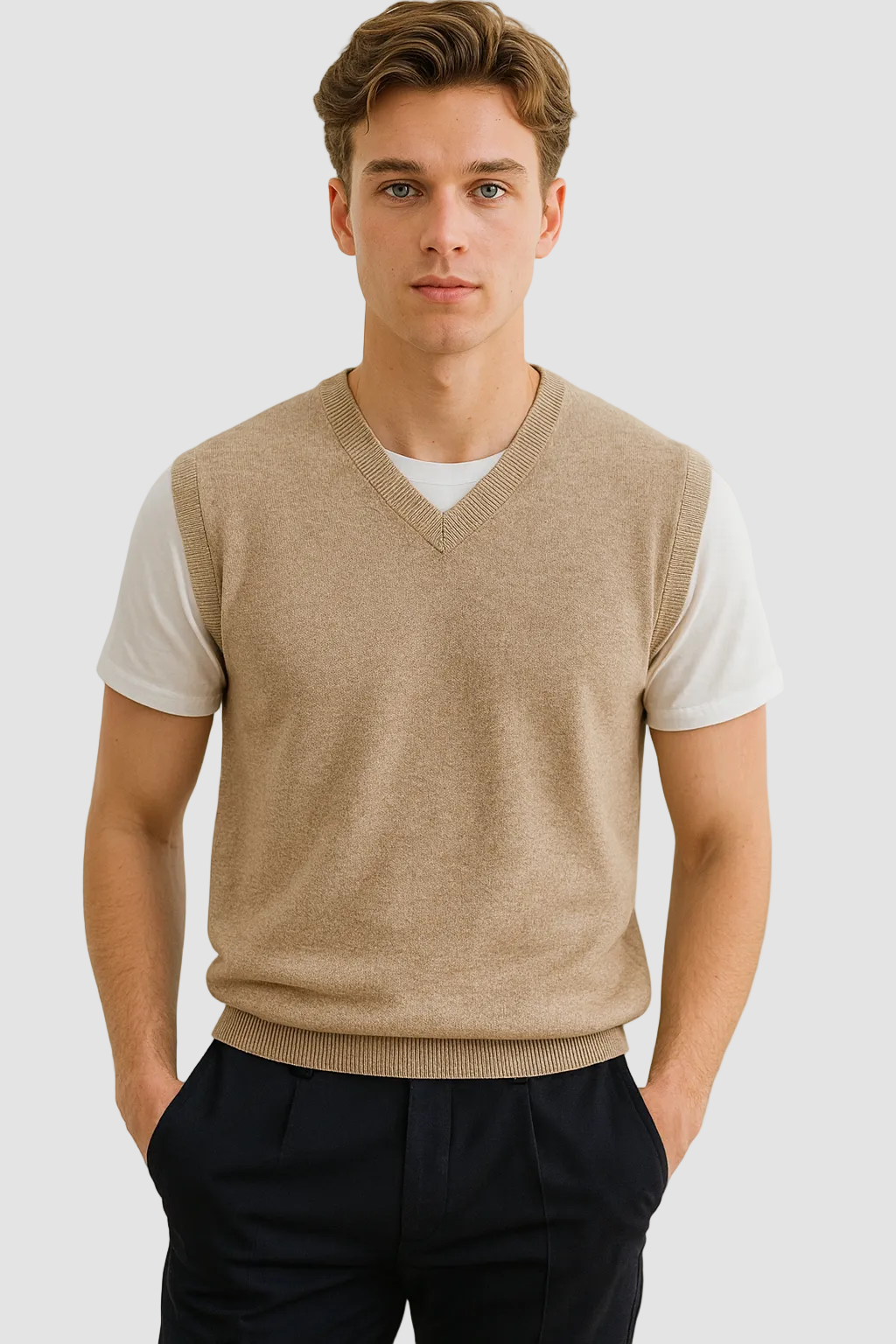 Hector | Sleeveless V-Neck Knit Sweater Vest