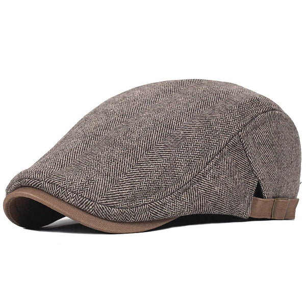 Imre - Herringbone Flat Cap Adjustable Fit