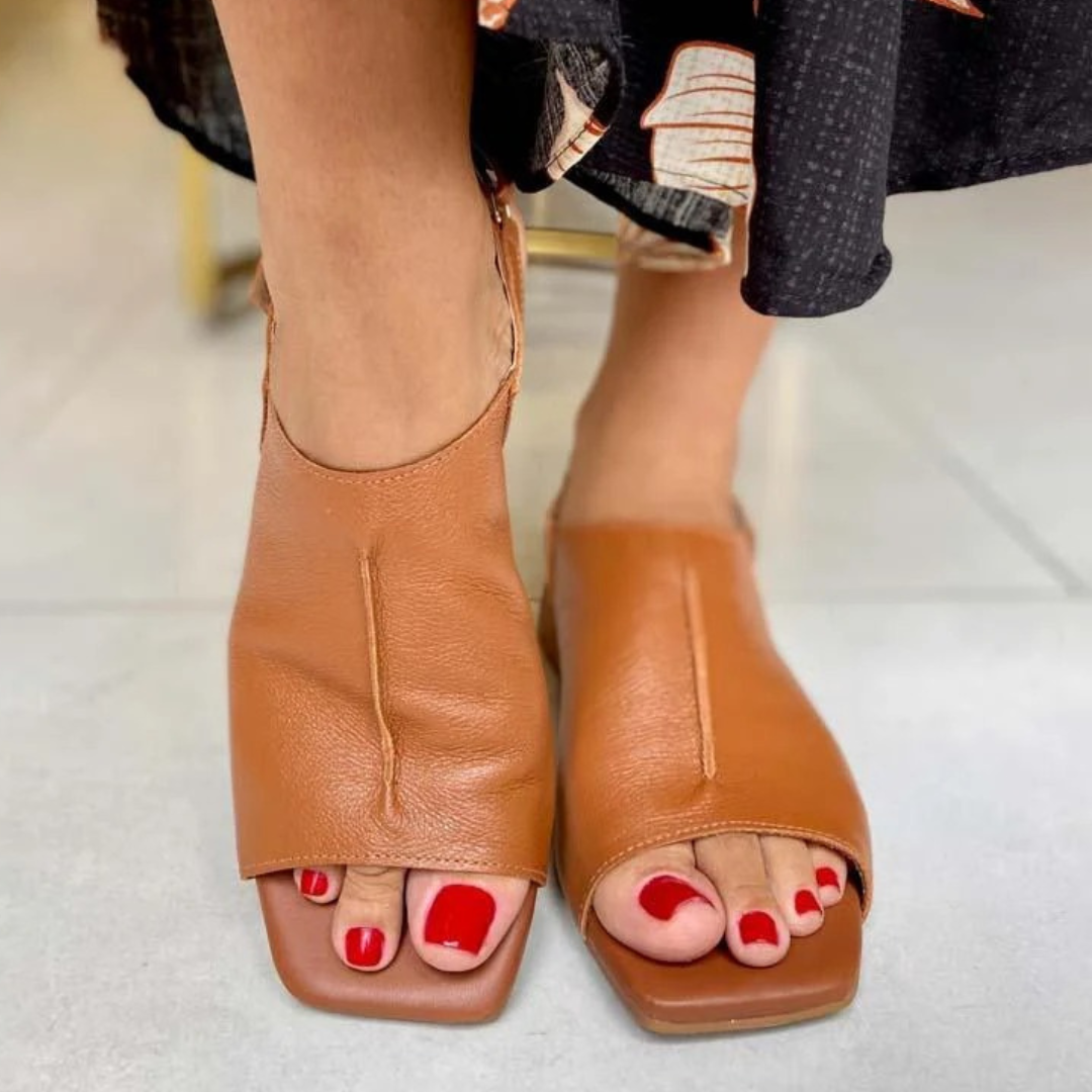 Ksusha | Open Toe Slingback Block Heel Sandals