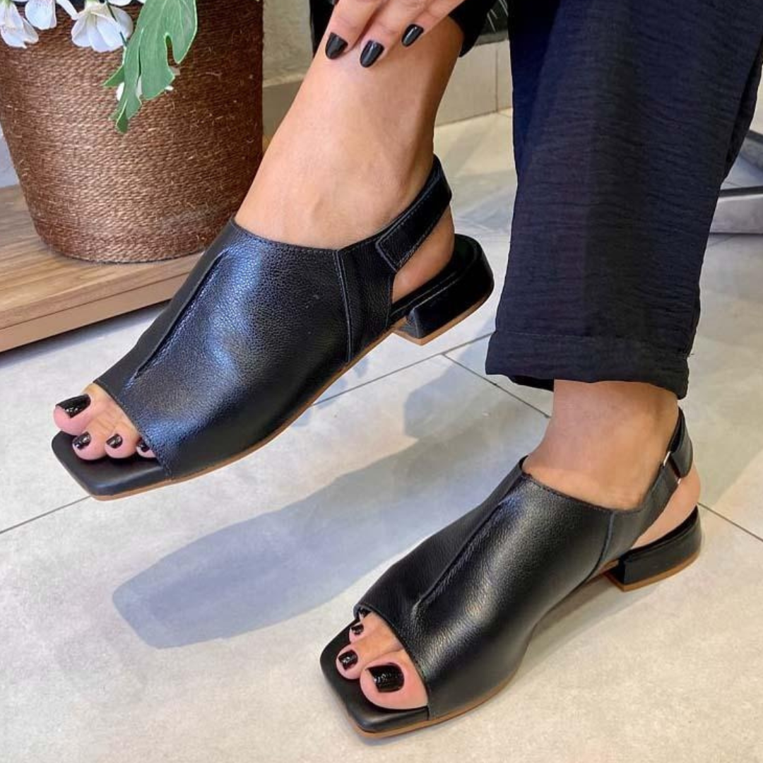 Ksusha | Open Toe Slingback Block Heel Sandals