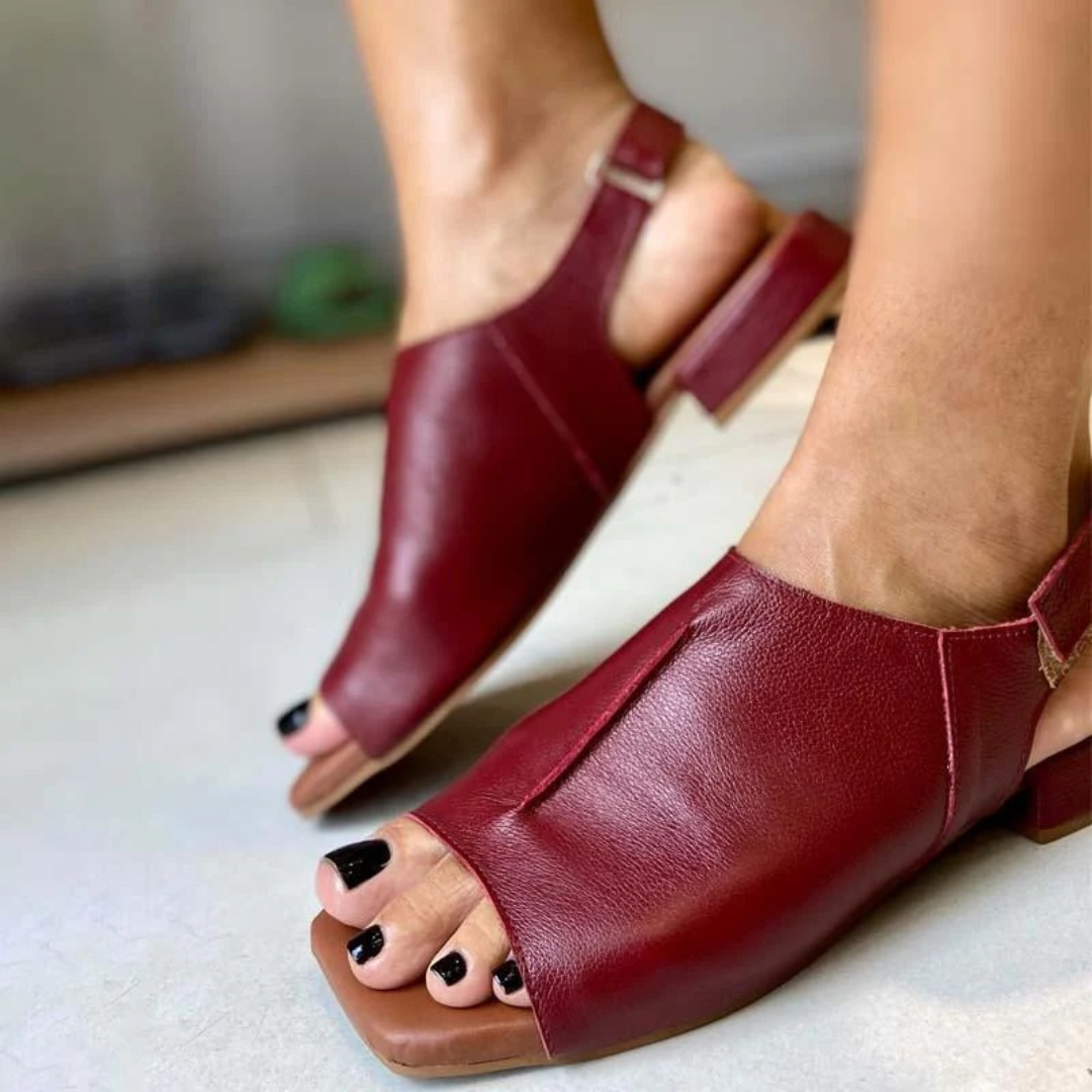 Ksusha | Open Toe Slingback Block Heel Sandals