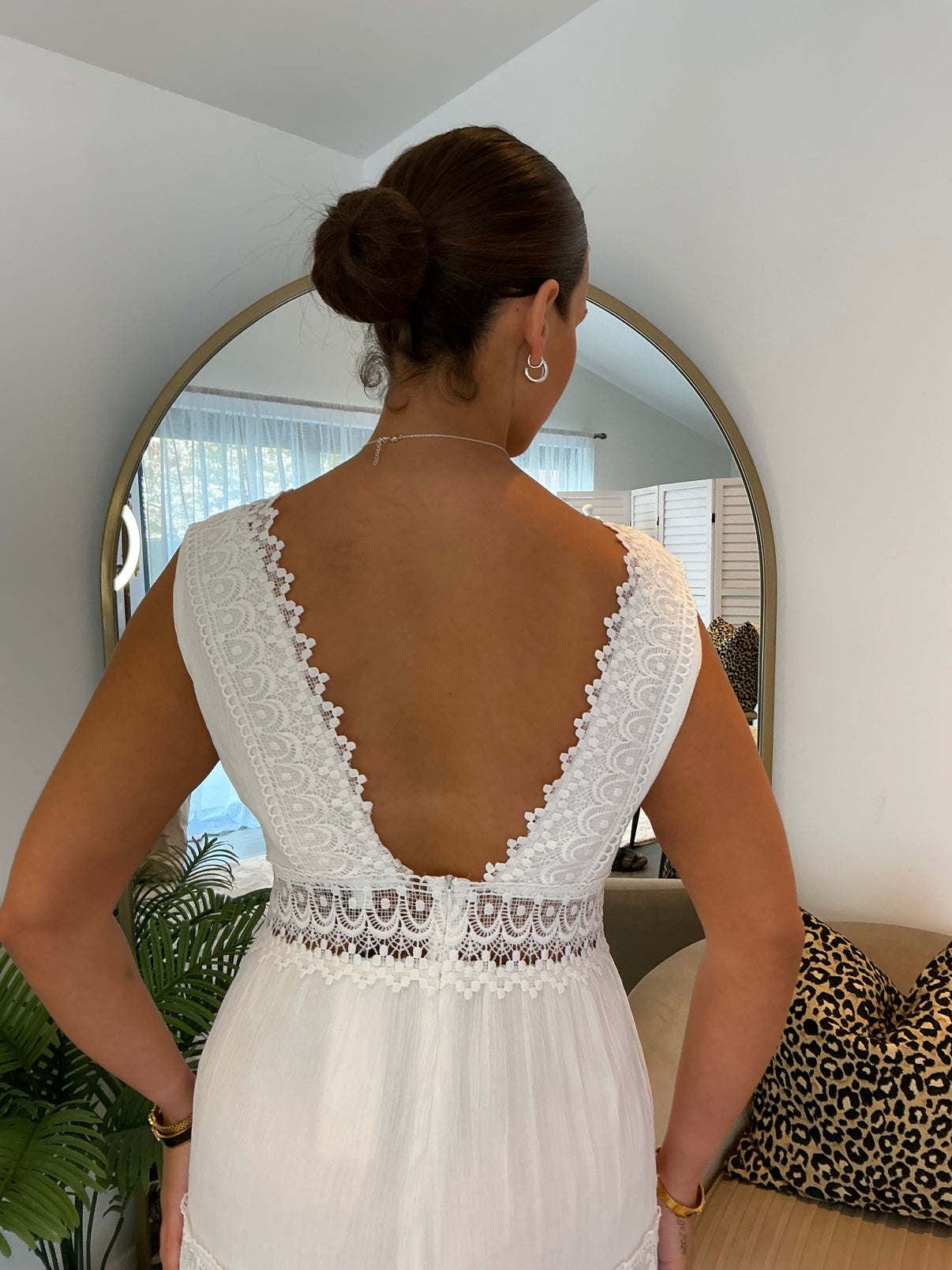 Clothilde | Crochet Lace V-Neck Maxi Dress