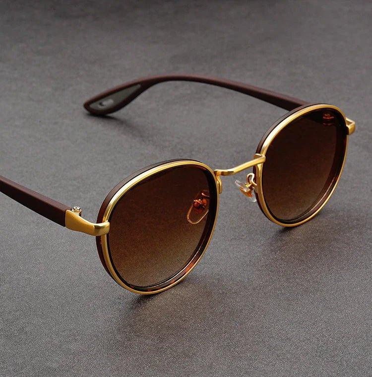 NoirGlow | Round Double Bridge Mens Sunglasses