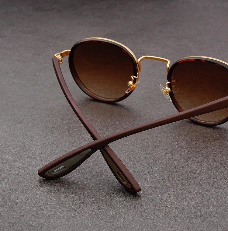 NoirGlow | Round Double Bridge Mens Sunglasses