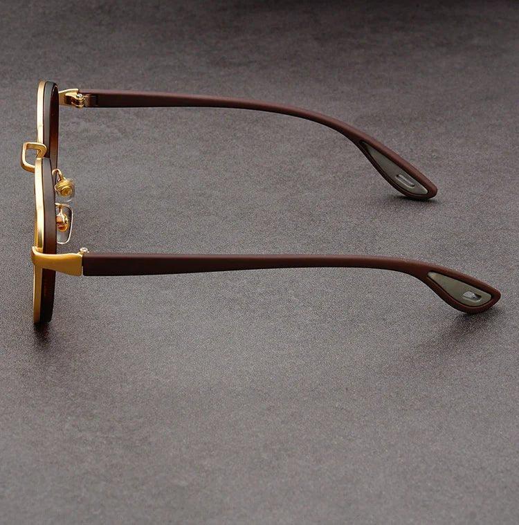 NoirGlow | Round Double Bridge Mens Sunglasses