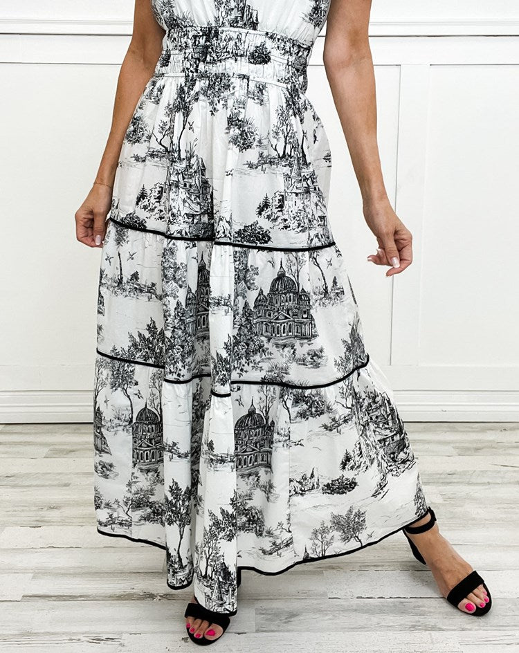 Ortrud | Maxi Dress with Scenic Print