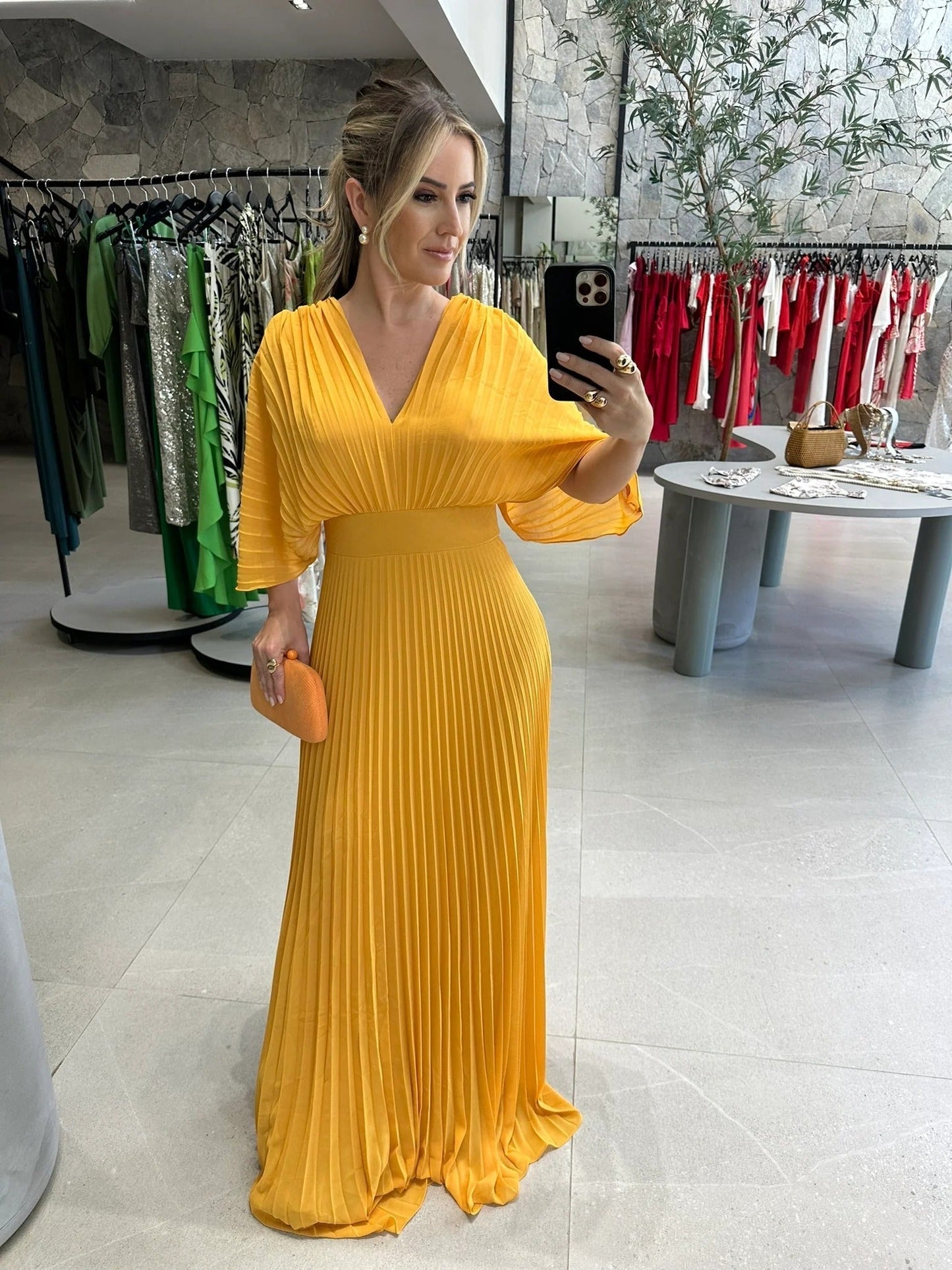 Valerija | Pleated V-Neck Wedding Guest Dress