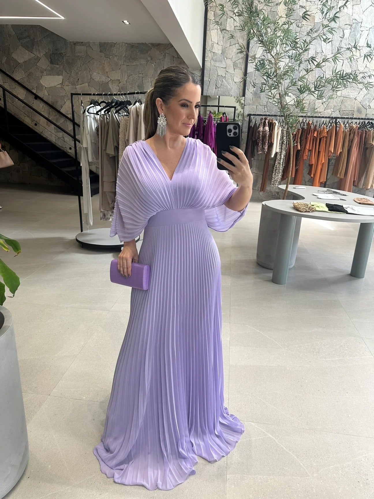 Valerija | Pleated V-Neck Wedding Guest Dress