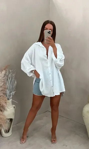 Eliza | Oversized Shirt Eye Print Long Sleeve