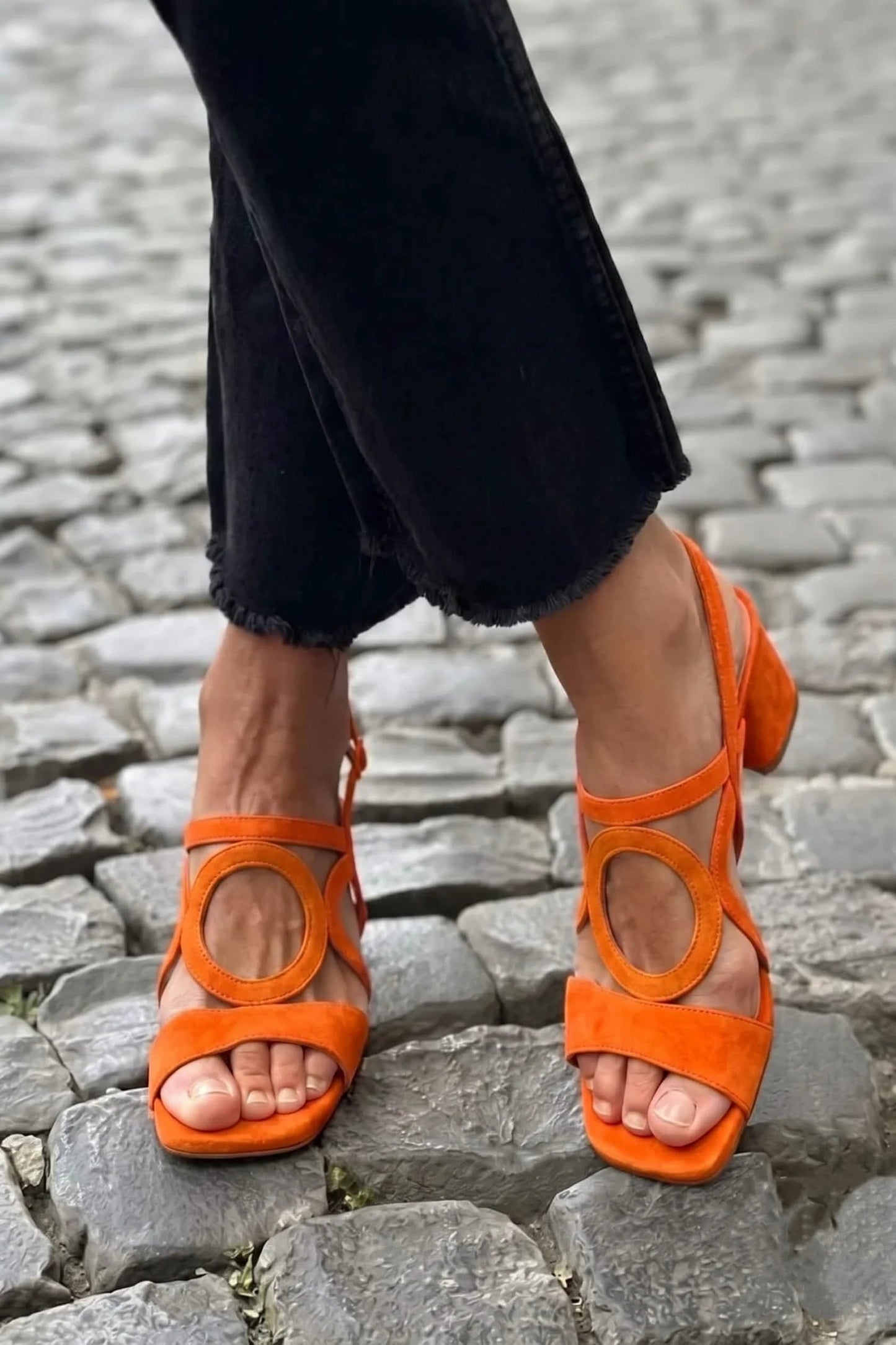 Gurng | Sandals With Square Toe Cutout Straps