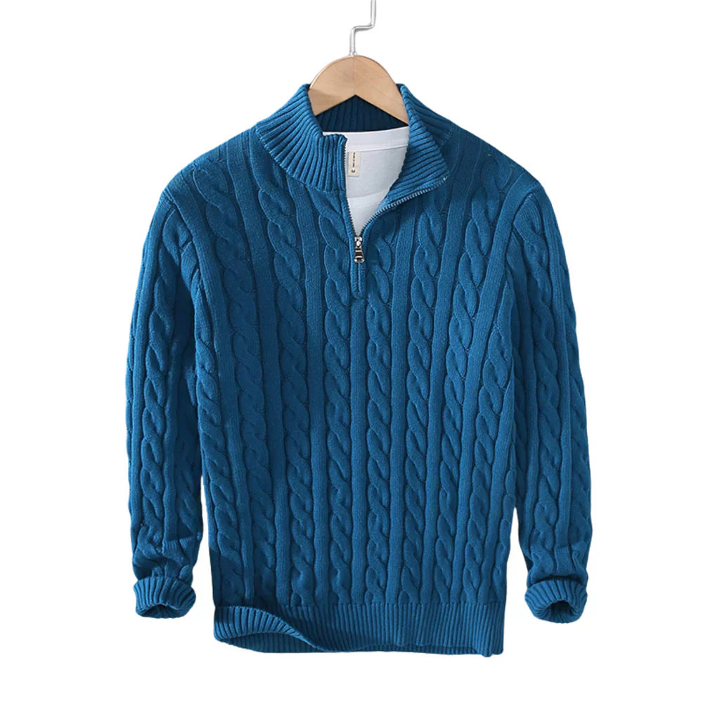 Billings | Half Zip Cable Knit Jumper