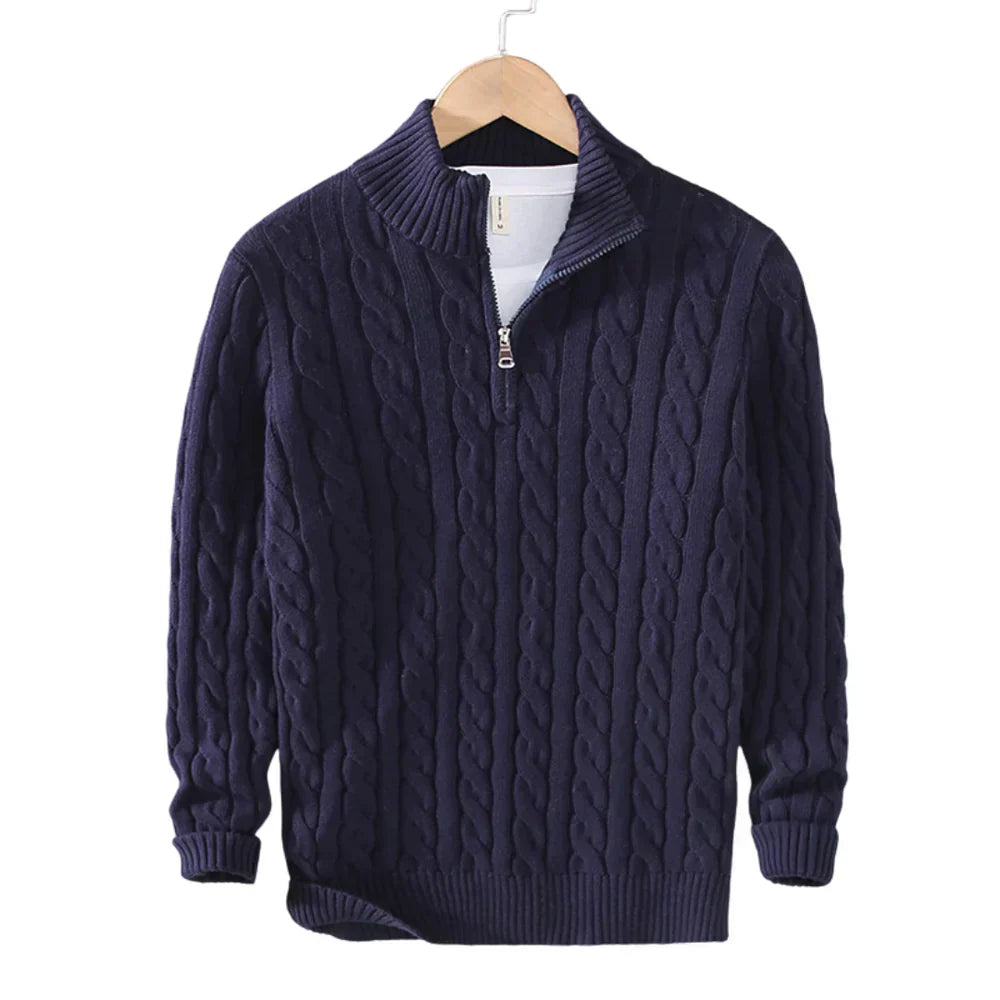 Billings | Half Zip Cable Knit Jumper