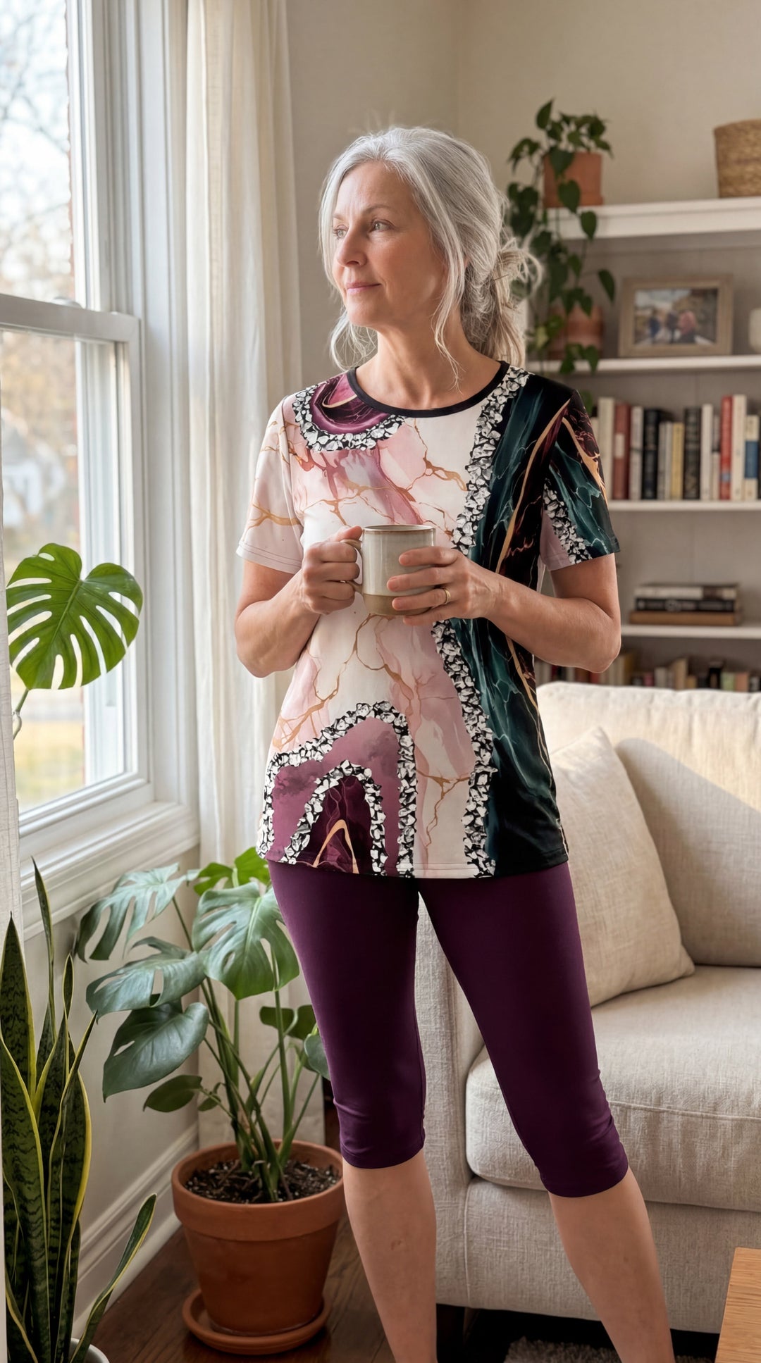 Merena | Two-Piece Printed Top Capri Set