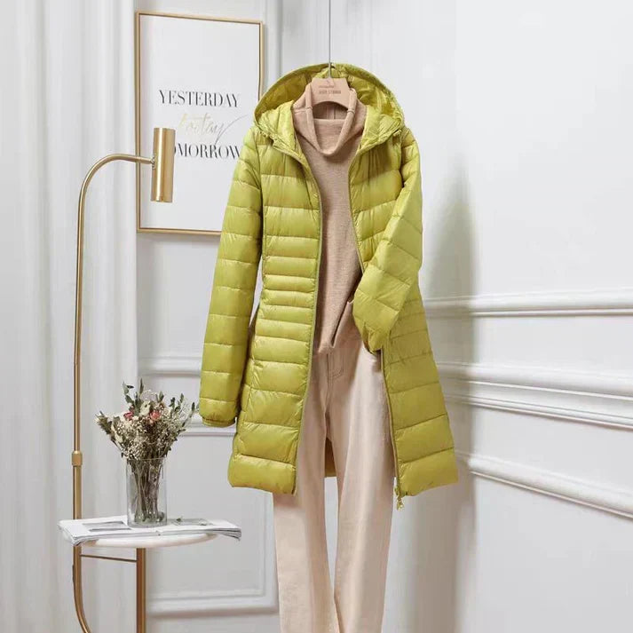 Henriette | Longline Hooded Quilted Zip Jacket