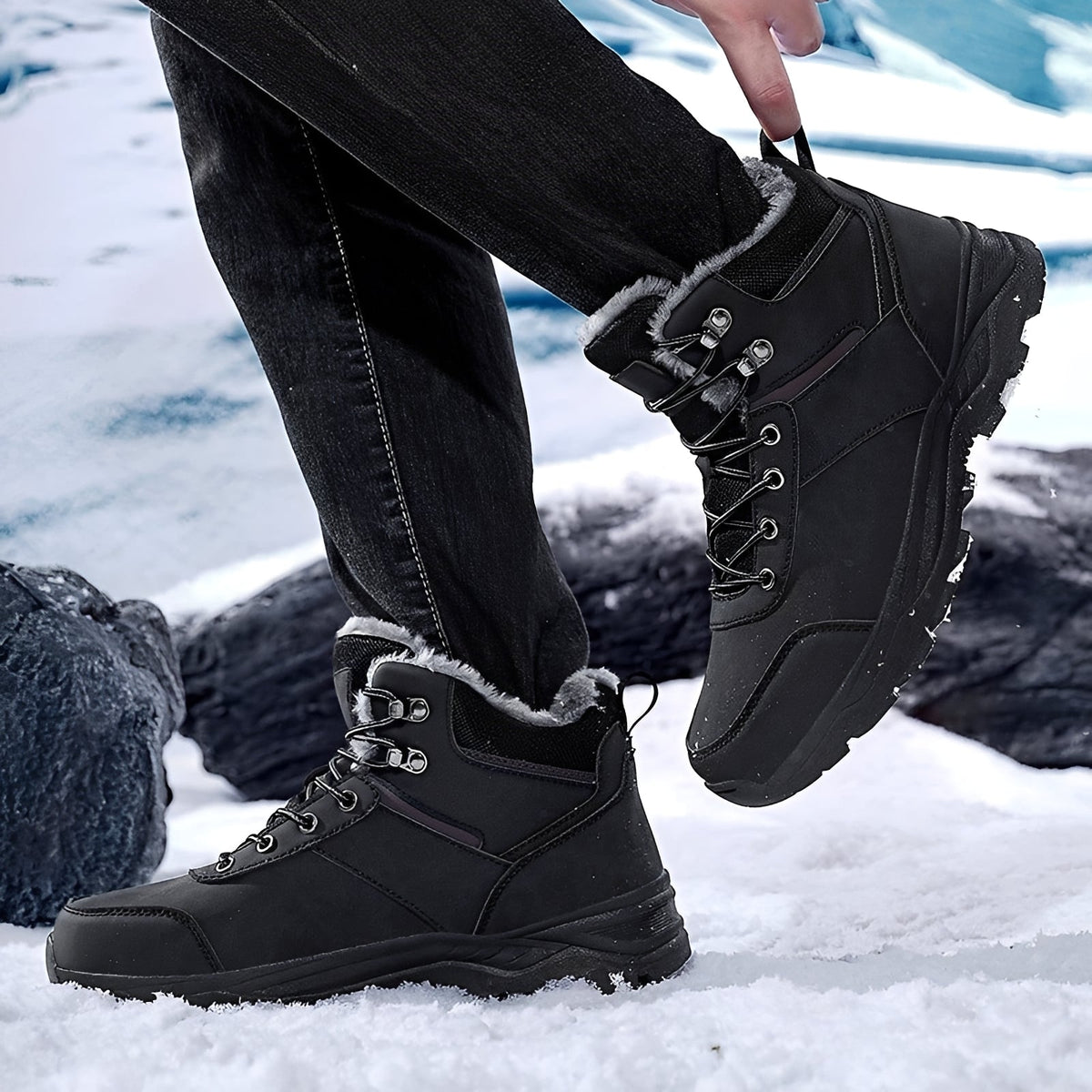 Allaire | Ankle Boots with Plush Lining and Lace Closure