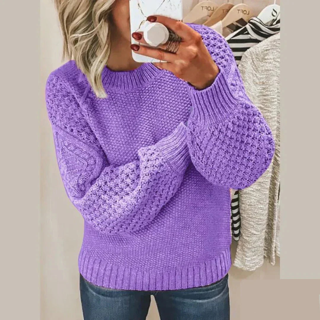 Kirti | Crew Neck Textured Knit Jumper