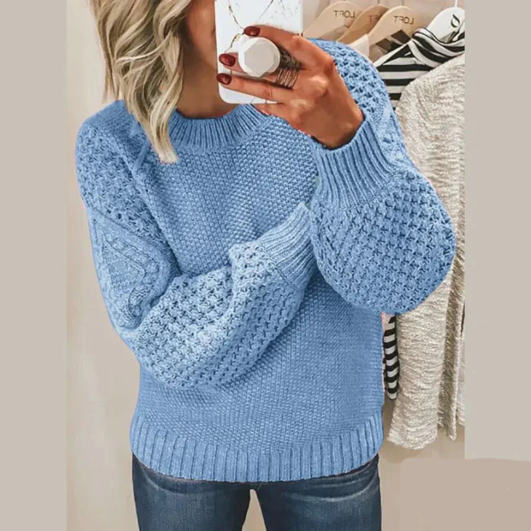 Kirti | Crew Neck Textured Knit Jumper