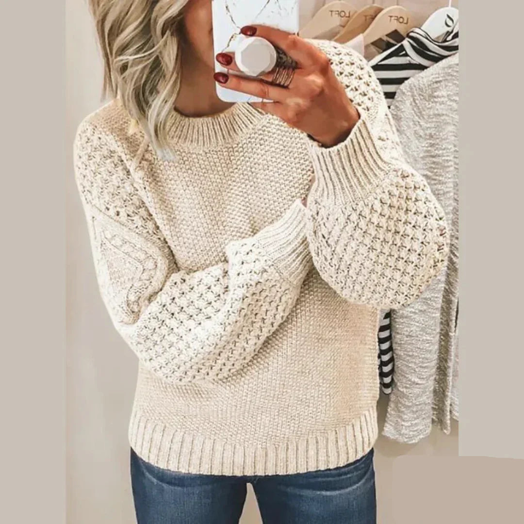 Kirti | Crew Neck Textured Knit Jumper